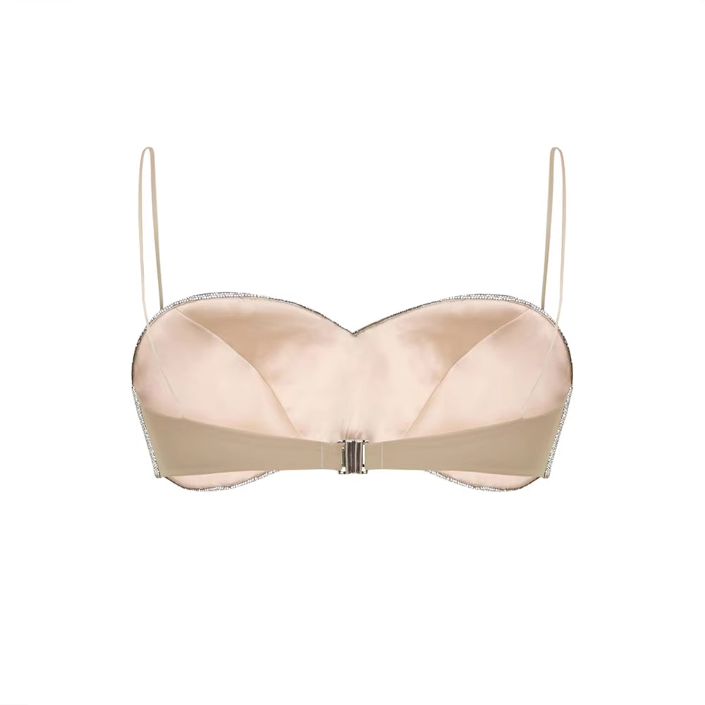 Luxury Brand Elegant Womens Clothing Custom Chic Bra with Diamonds