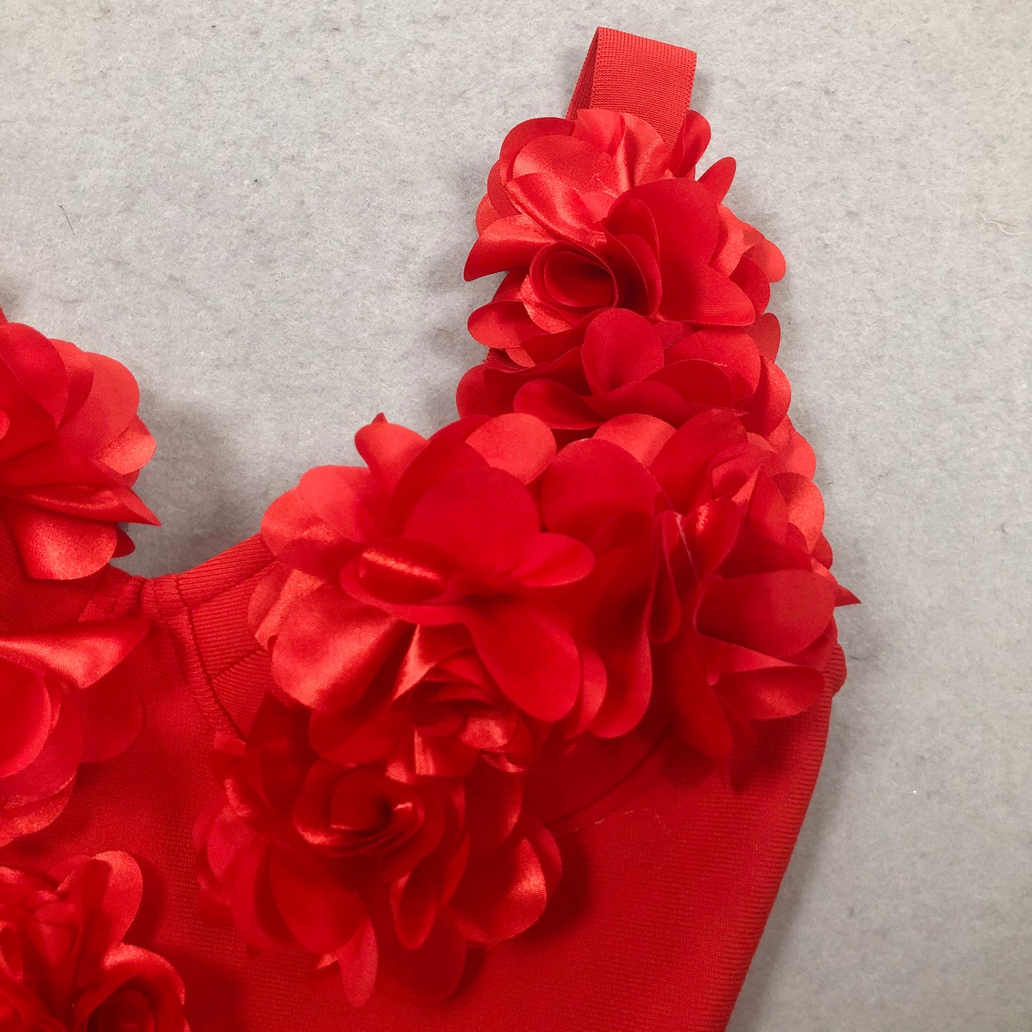 3D Flower One Shoulder Bandage Evening Gowns Elegant Red Long Gown Formal Party Wear Dresses for Women