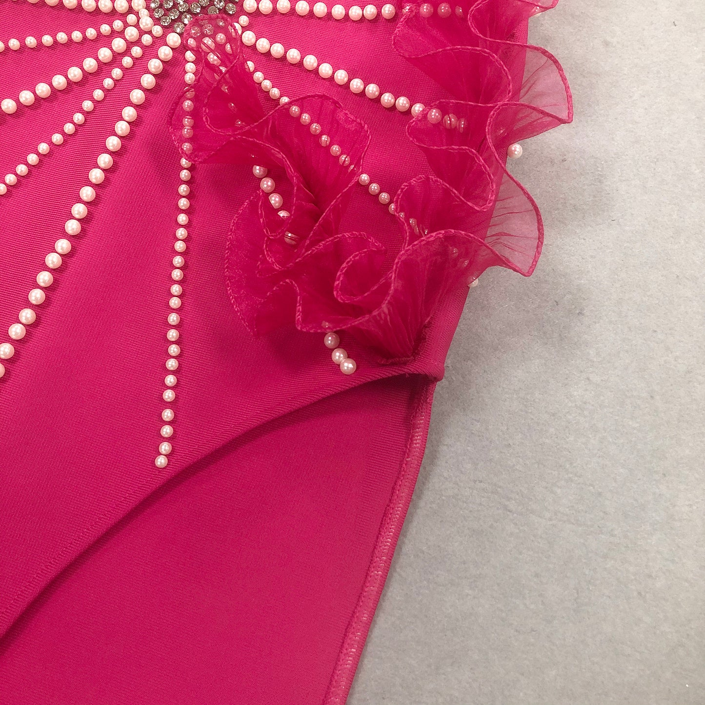 Hot Pink Strapless Bodycon Evening Dresses