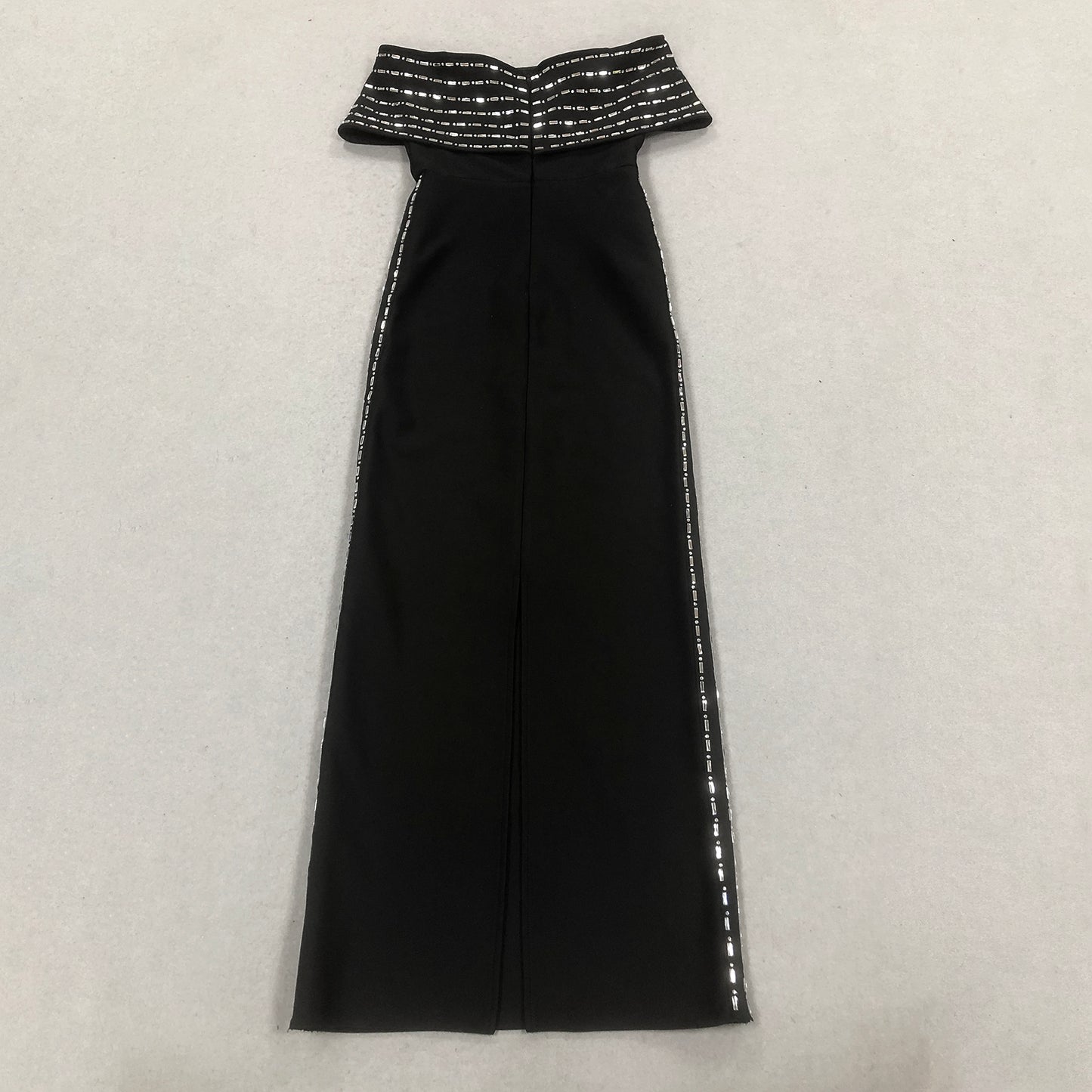 Rhinestone Neck Long Bodycon Dinner Dresses