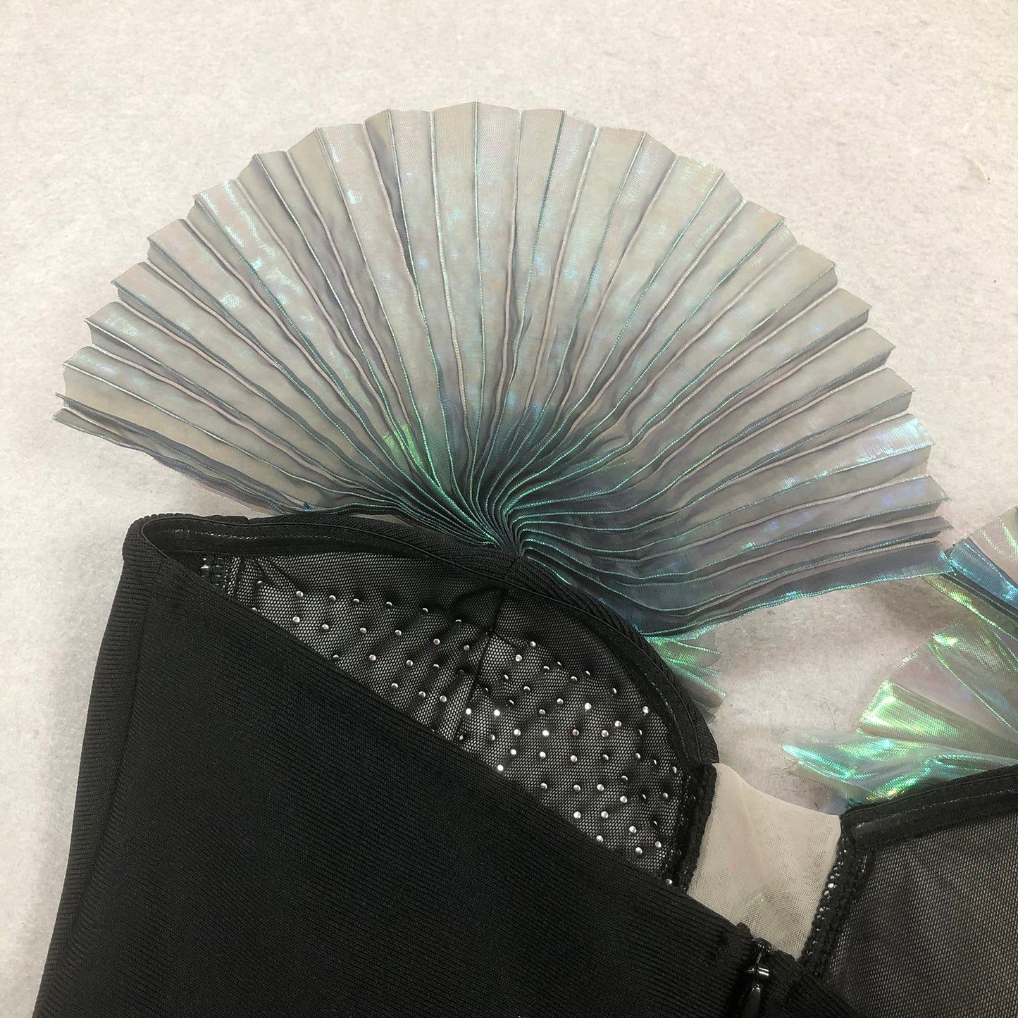 3D Fan Strapless Black Evening Dresses