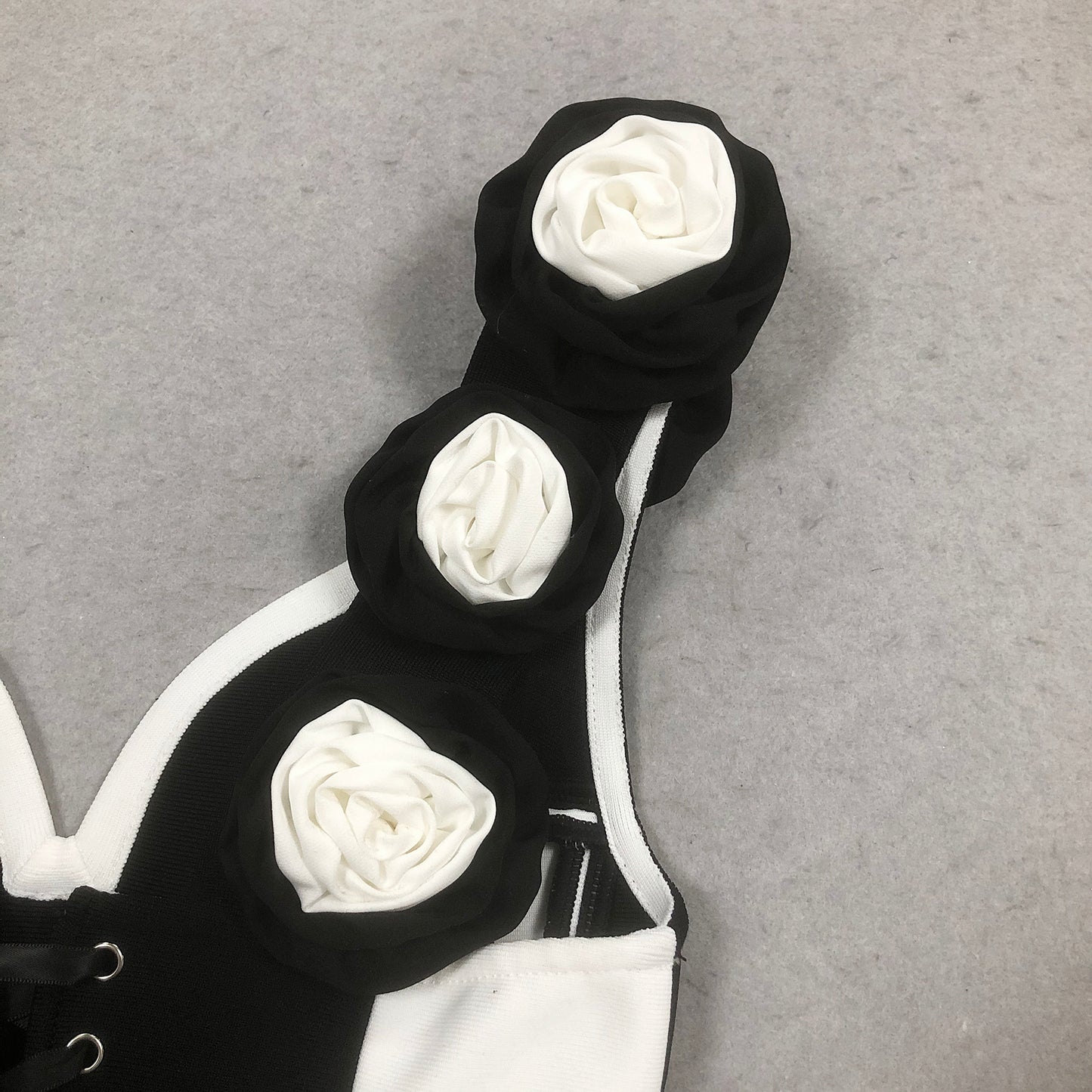 Black and White Bandage Evening Dress