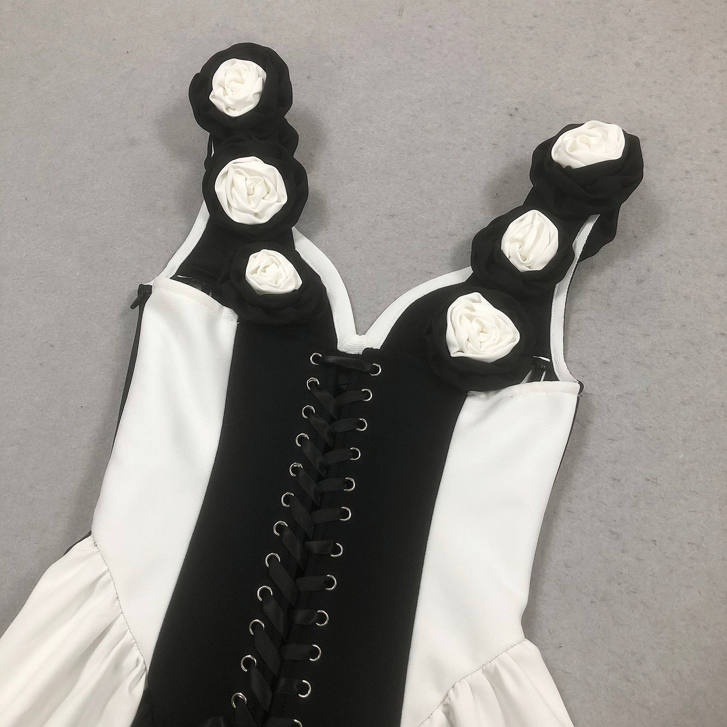 Black and White Bandage Evening Dress