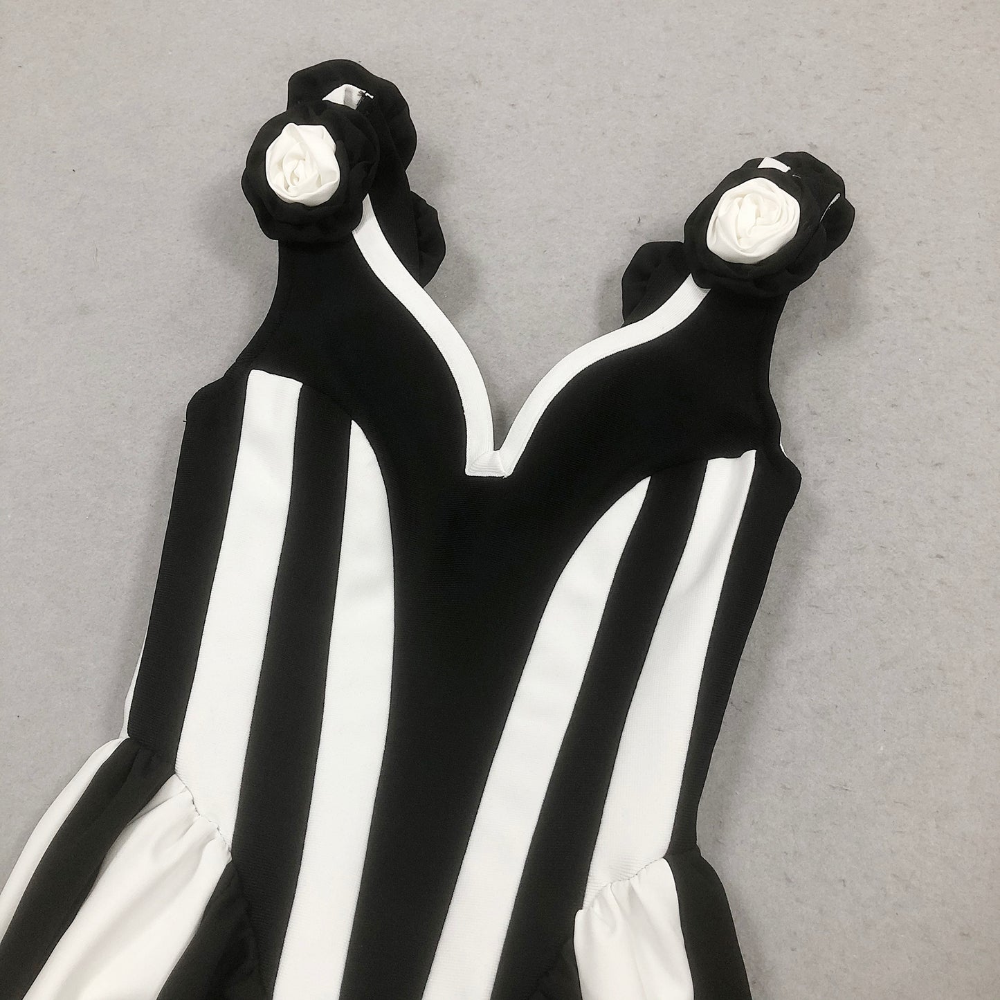 Black and White Bandage Evening Dress