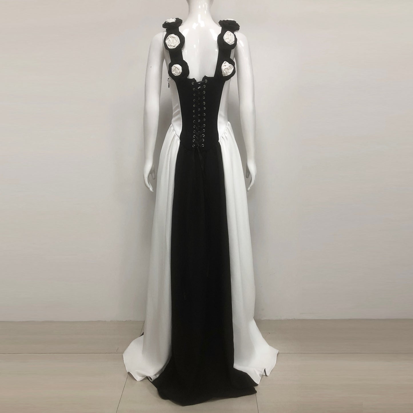 Black and White Bandage Evening Dress
