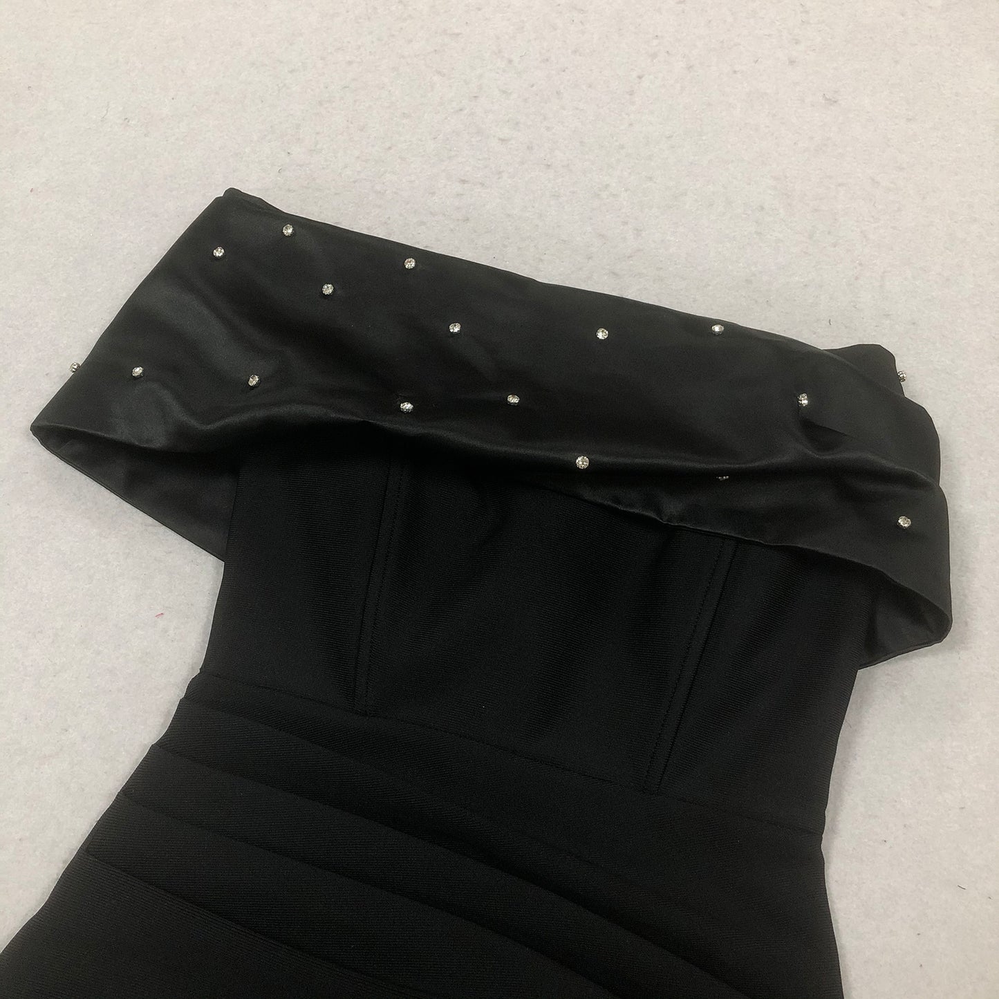 Off Shoulder Pearl Draped Long Evening Dress