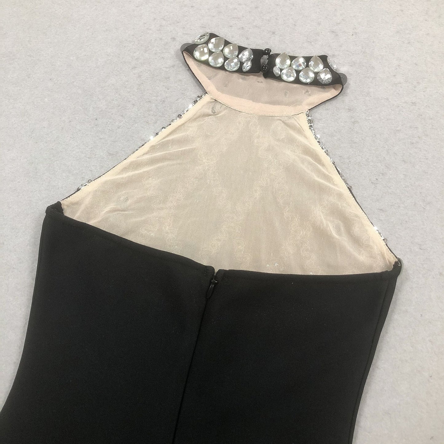 Black Halter Rhinestones Bandage Mermaid Dress