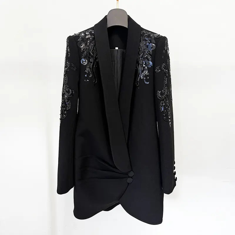 2025 womens luxury sports jackets womens heavy sequins beads rhinestones womens sports jacket dress