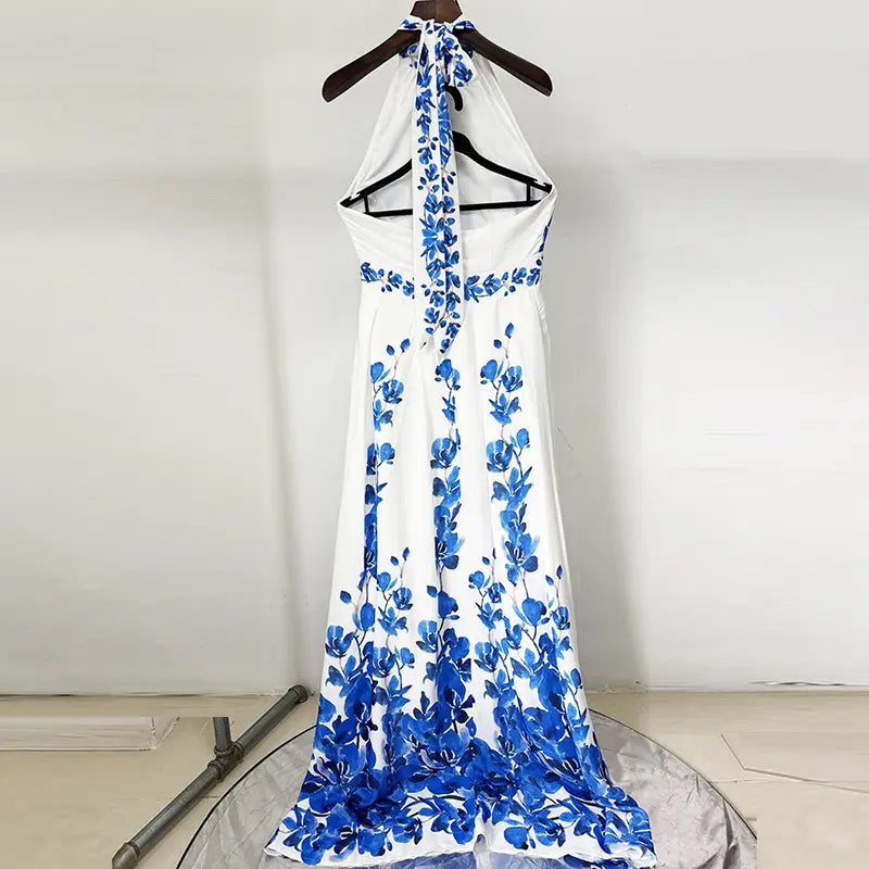 Wholesale women's summer dresses 2025 women's print elegant casual festival party backless maxi dress