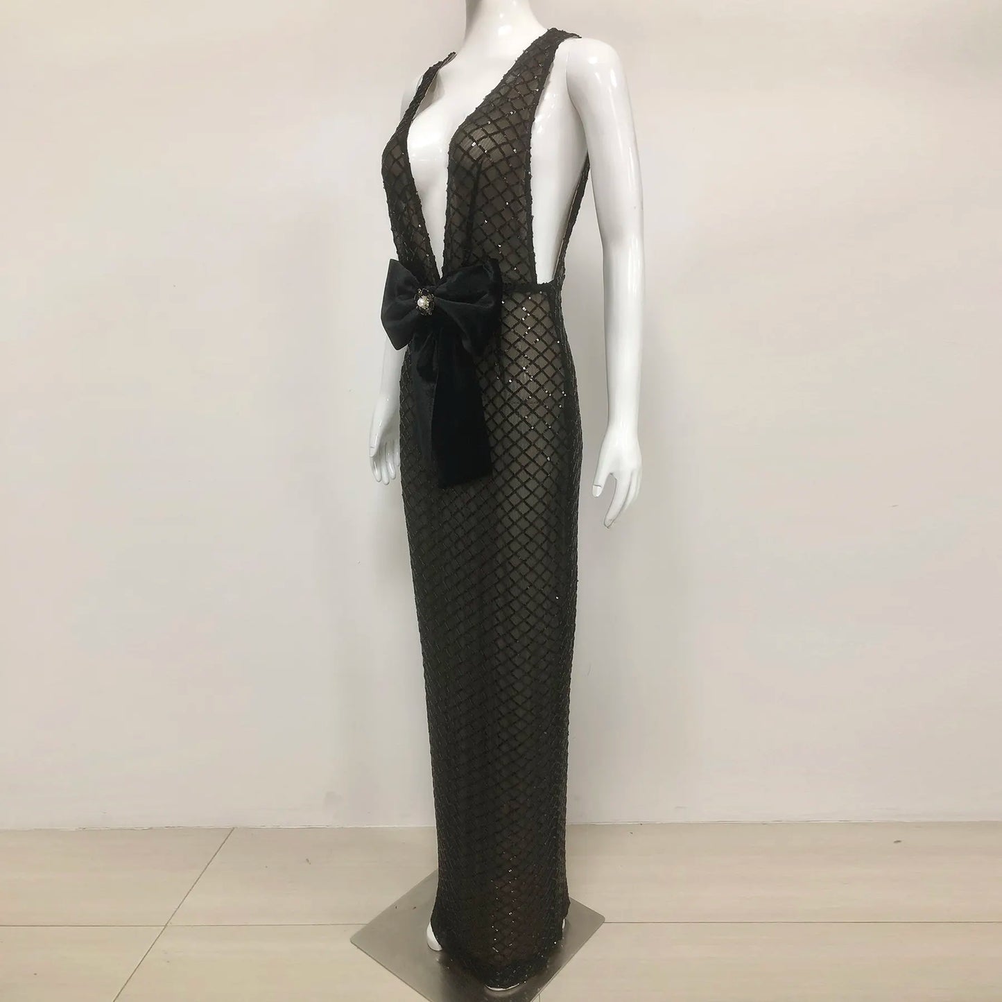 Custom women's clothing manufacturer small order women's summer club dress 2025 fashion boutique long sequin evening dress