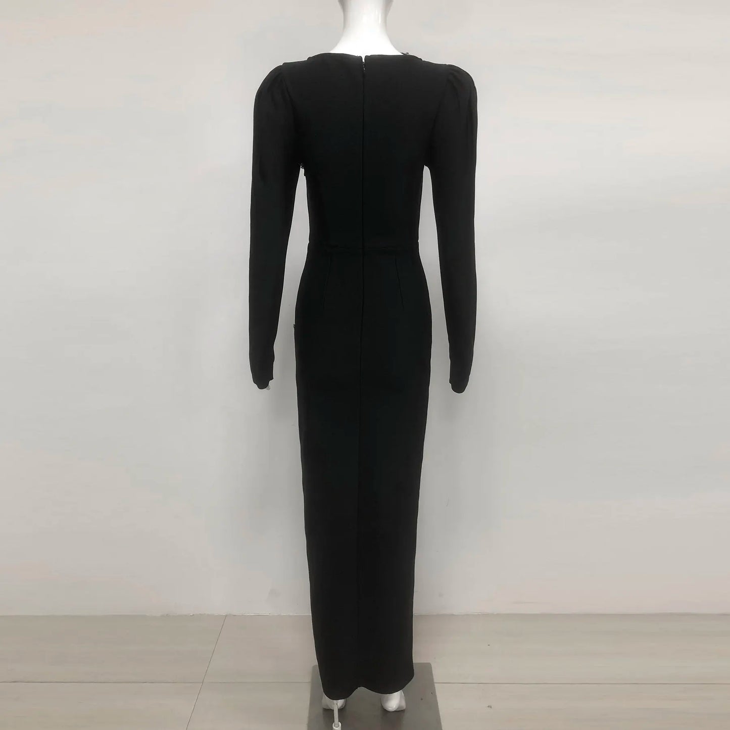 Luxury women's bodycon nightgown maxi formal bandage dress elegant long women's party evening gown dress with rhinestones and tassels