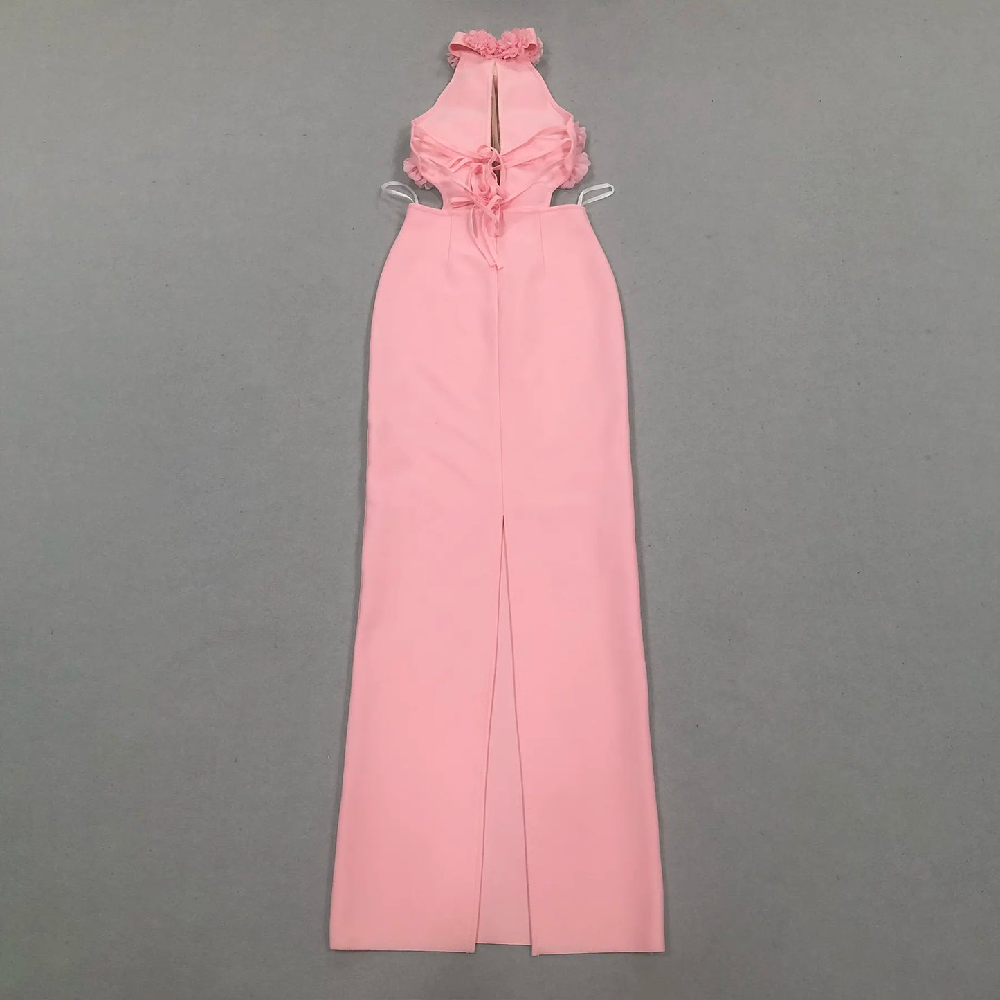 Wholesale women sexy birthday bandage dress nightgown De Soiree Elegante luxury 3d rose flower pink dinner evening dress