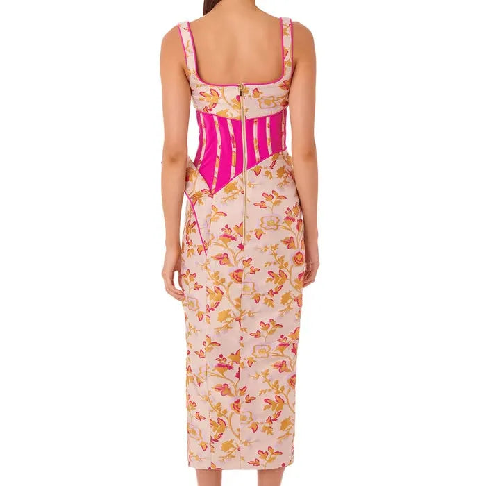 2025 Fancy Womenswear Ladies Fashion Embroidered Flower Dress Floral Embroidery Party Maxi Dress
