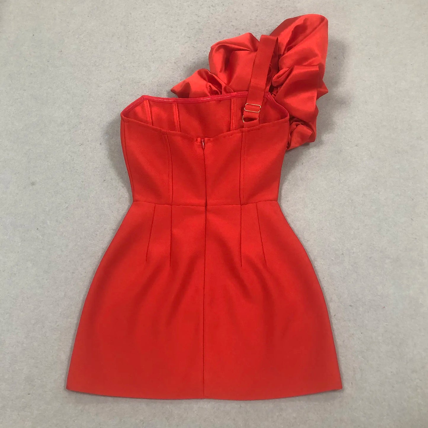 Luxury Birthday Evening Dress Women Rochi De Seara Wedding Dress Red Sexy Bodycon Mini Prom Dress With Flowers