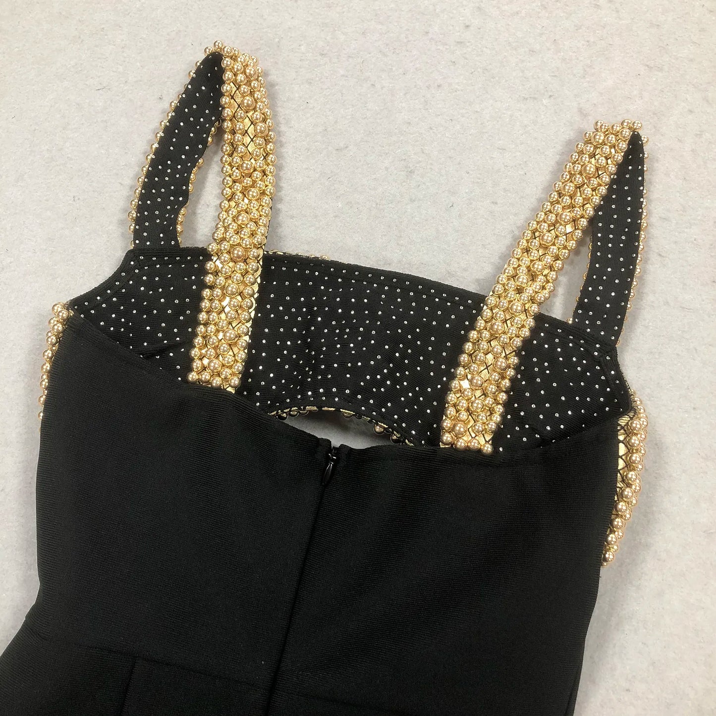 Elegant women's long dress sparkling party bandage dress luxury evening dress gold beaded black evening gown