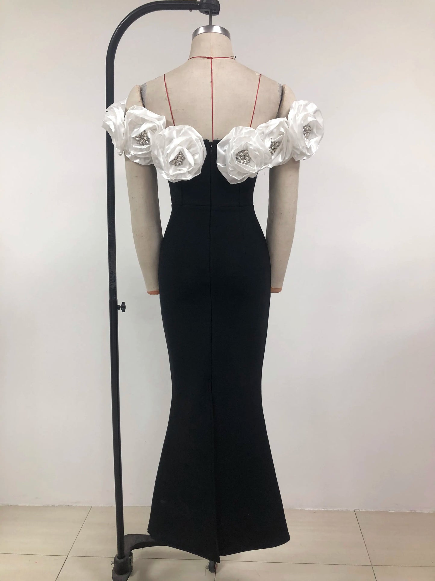 Custom 3D Flower Women Nightgown De Soiree Chic Women Elegant Women Dress Women Evening