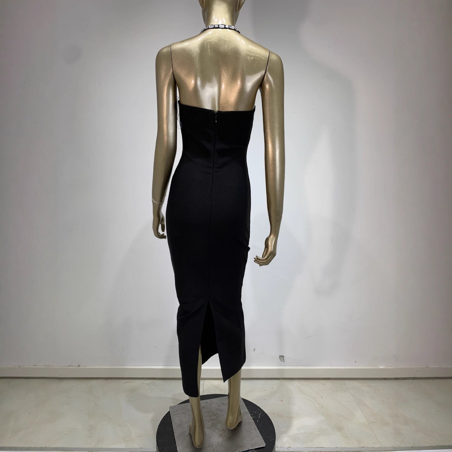 Butterfly Rhinestone Halter Bodycon Bandage Dress