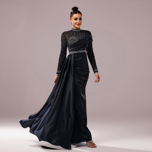 Long Sleeve Sequin Party Floor-Length Mermaid Gwon