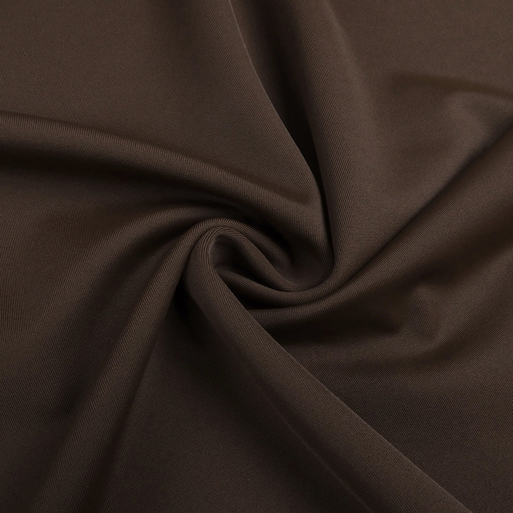 Coffee Halter Cutout Ruched Maxi Dress