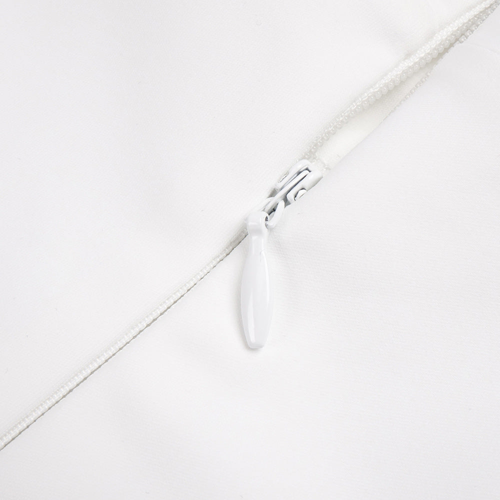 White High Neck Long Sleeve Evening Dresses