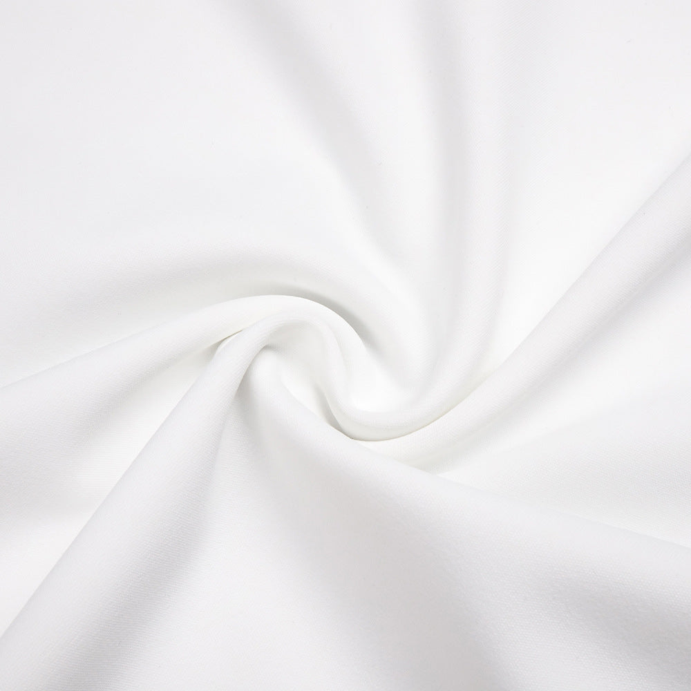 White High Neck Long Sleeve Evening Dresses