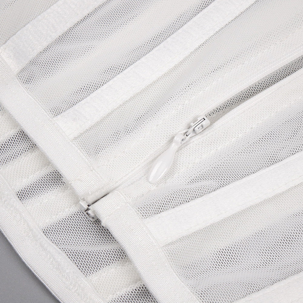 Elegant White Corset and Maxi Skirt Set