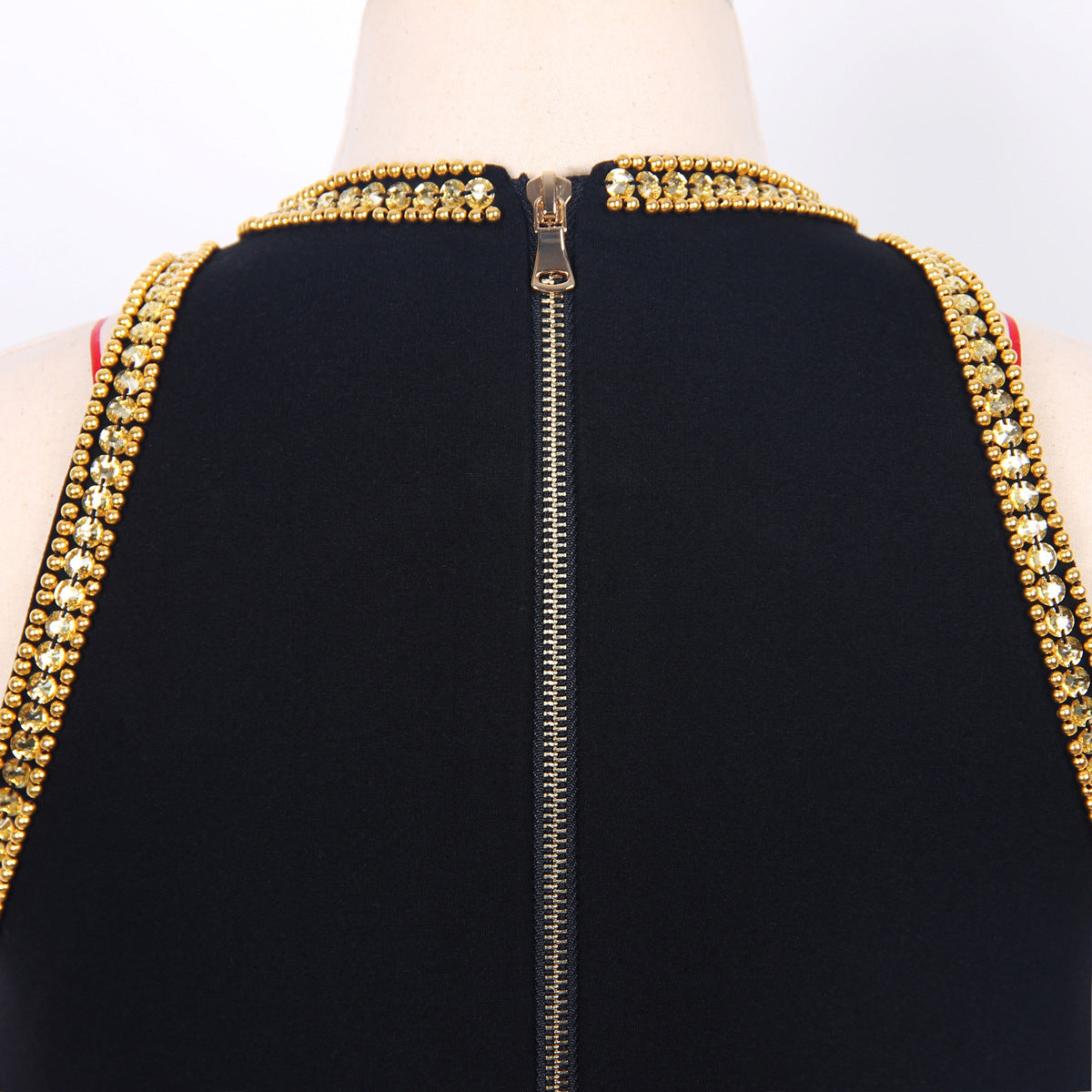 Gold Beaded Sequin Tassel Mini Dresses