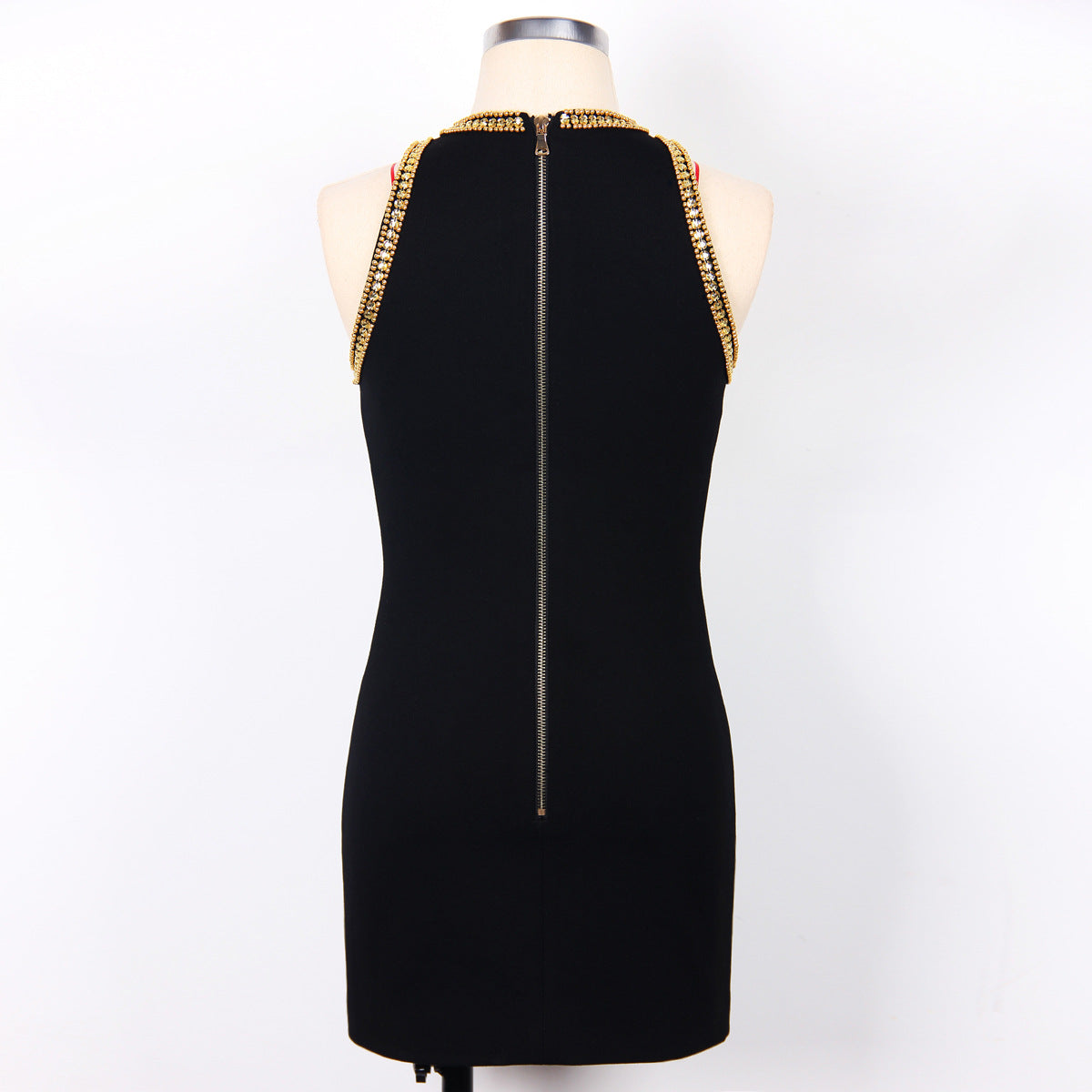 Gold Beaded Sequin Tassel Mini Dresses