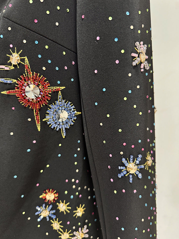 Sparkly Rhinestone High Neck Long Sleeve Bodycon Mini Dress