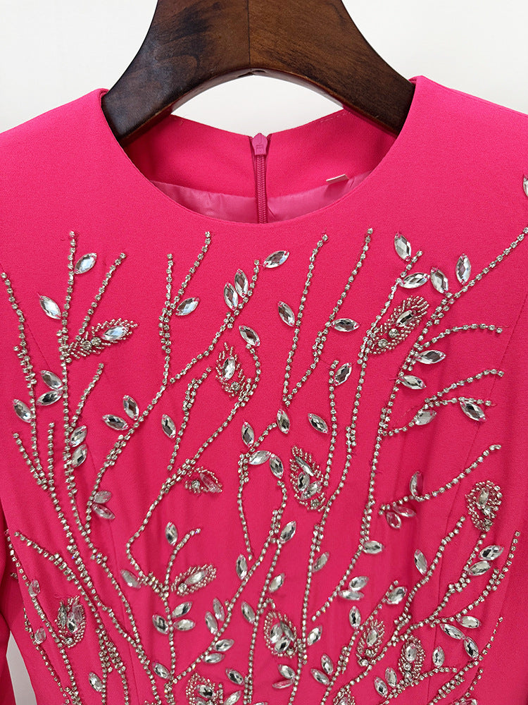 Rhinestone Floral Formal Party Dresses