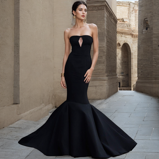 Luxury Black Party Outfit Off the Shoulder Long Formal Dress Prom Gown Mermaid Evening Dresses for Women