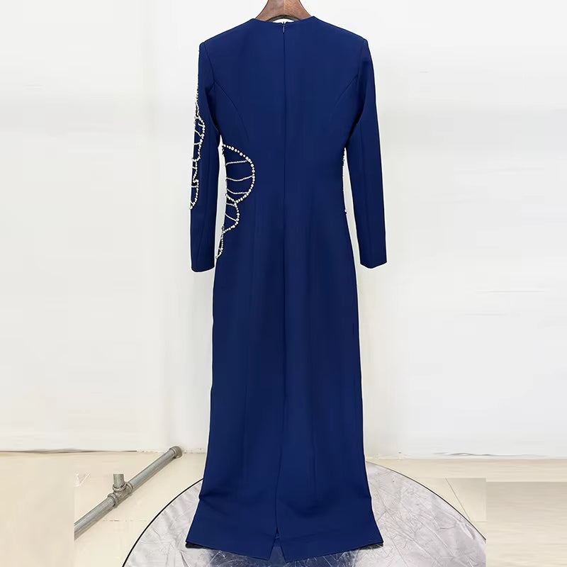 Women's Long Formal Dress Beaded Diamond Party Elegant Gowns for Women Evening Dresses