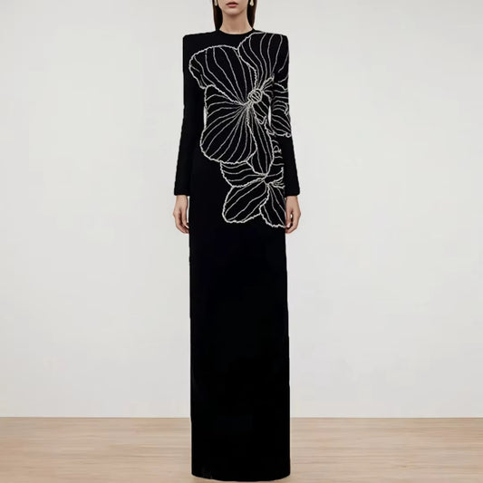 Women's Long Formal Dress Beaded Diamond Party Elegant Gowns for Women Evening Dresses