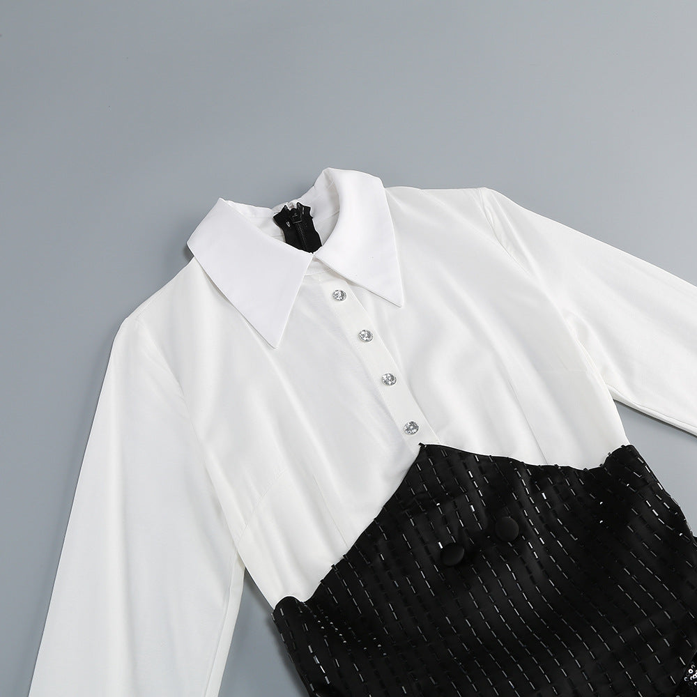 White Shirt Corset Top Ruffle Skirt 2 Piece Skirt Suit Set