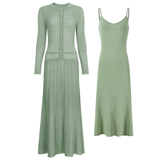 Knitted Two Piece Dress Set