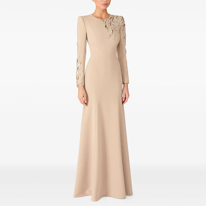 Sequin Embroidered Maxi Gown Formal Party Wear