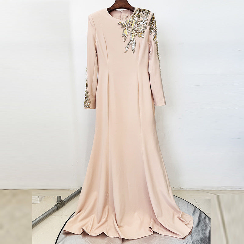Sequin Embroidered Maxi Gown Formal Party Wear